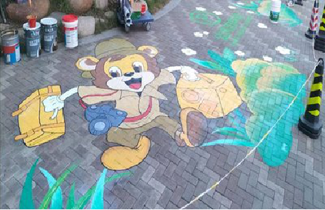 鲁甸夏季画地面彩绘会遇到的问题