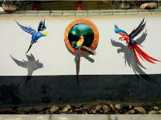 鲁甸视觉错位-3D墙绘设计