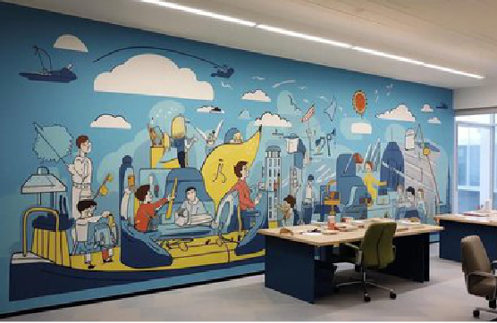 鲁甸办公室墙绘的特点。