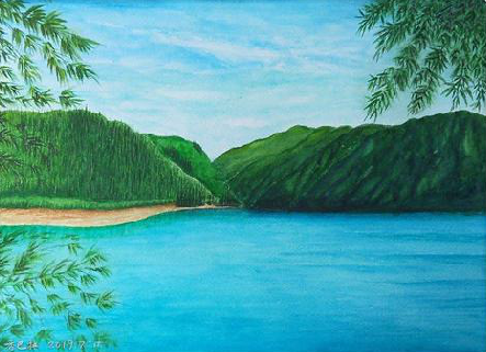 鲁甸在墙绘中，如何绘画绿水青山？