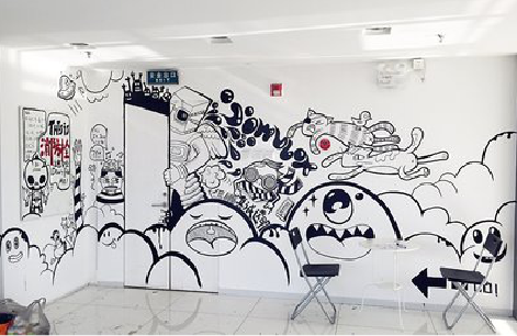 鲁甸手绘墙并非传统涂鸦。